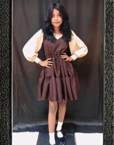 Brown and Cream Dress (2435)